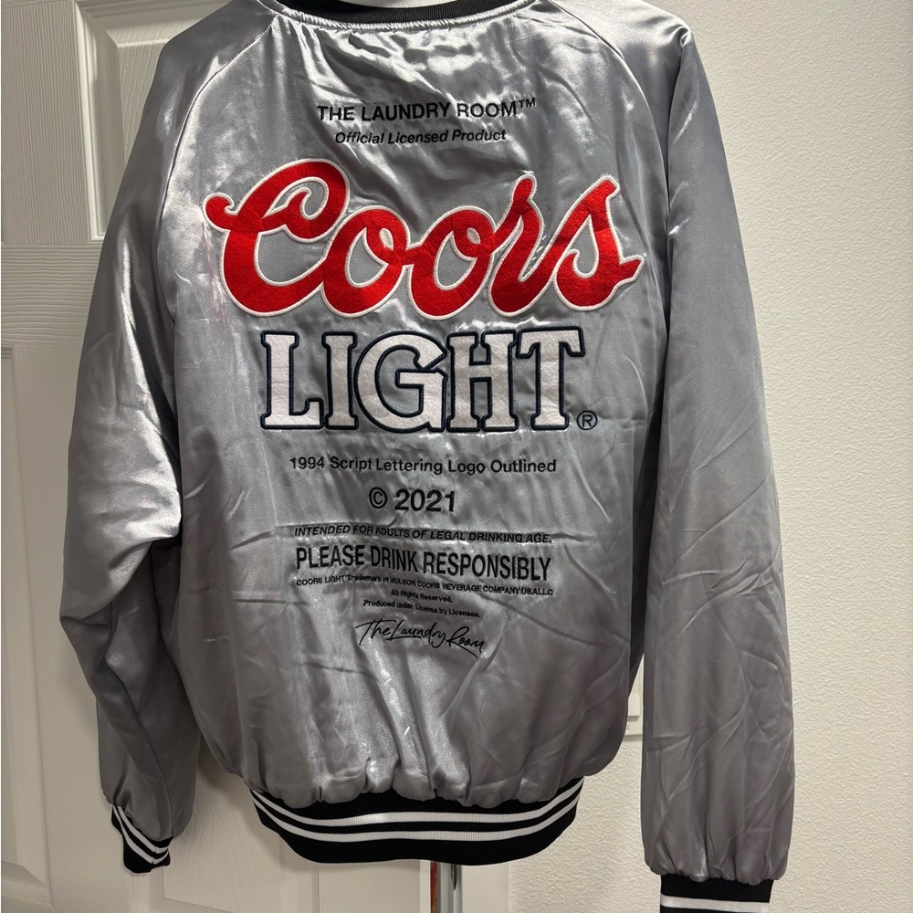 The Laundry Room Silver Coors Light Bomber Jacket
